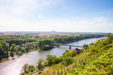 Confluence of the Vltava and Elbe, view from castle Melnik, Czech republic