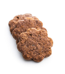 Sweet cookies. Crunchy chocolate biscuits shape flower.