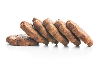 Sweet cookies. Crunchy chocolate biscuits shape flower.