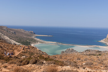 Fototapeta na wymiar view of the coast of Crete Greece. Balos beach. 