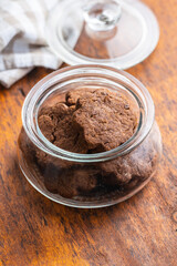 Sweet cookies. Crunchy chocolate biscuits shape flower.