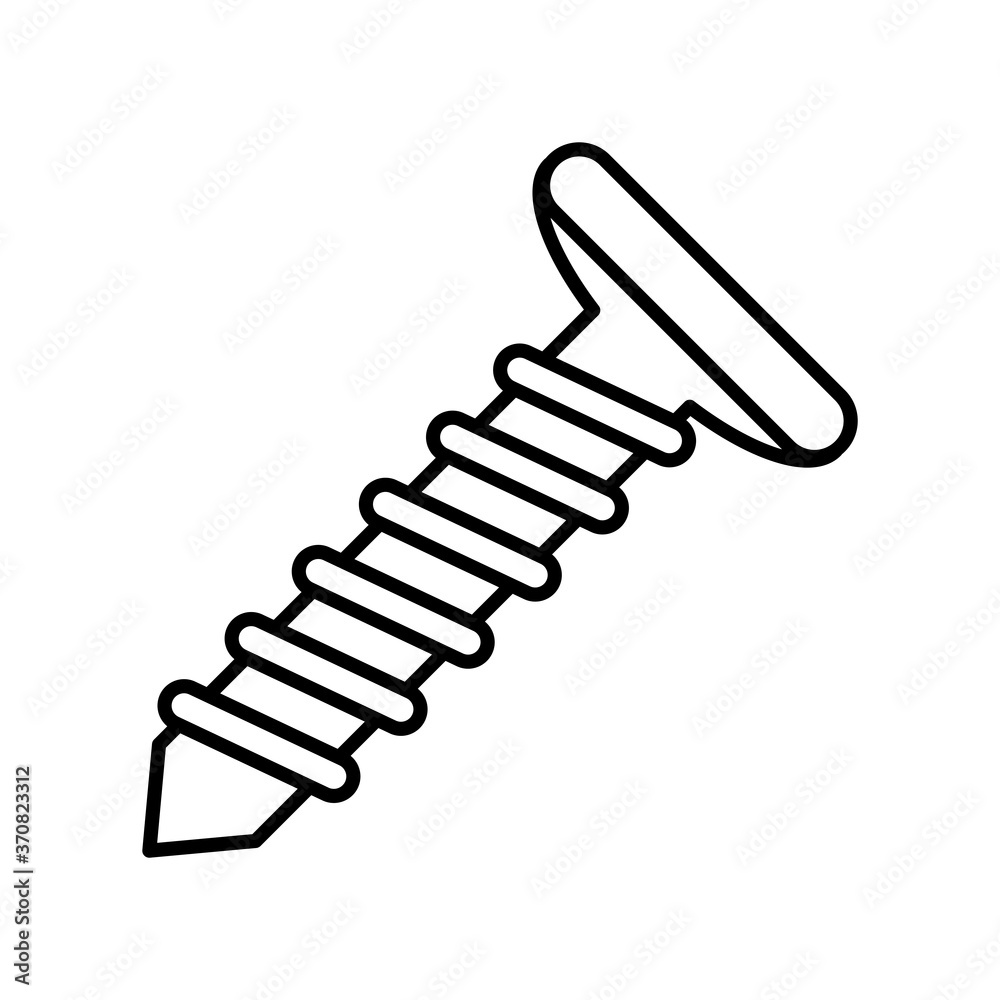 Poster tool screw line style icon