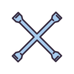 car wrench line and fill style icon vector design