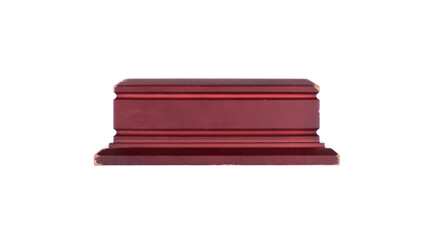 wooden coffin isolated on white background