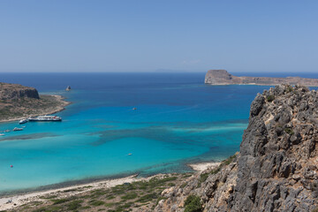 Fototapeta na wymiar The coast of the Mediterranean sea in Crete. Balos beach, Greece.
