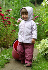 a child with a bucket harvests