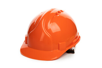 Orange safety helmet isolated on white background