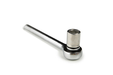 Metal construction key isolated on white background