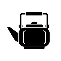 Teapot steel vector icon simple black style. Laconic simple design for the application. Ideal for hot liquids