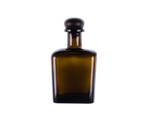 bottle of pirate rum isolated on white background