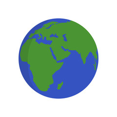 Earth planet icon . World planet vector illustration. Planet Earth on whit background.