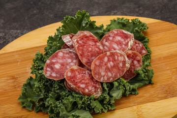 Iberian pork Fuet sausage slices