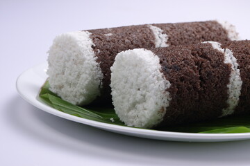 Ragi Puttu or Finger Millet  steamed cake