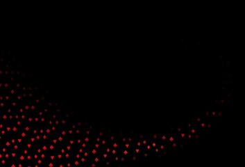 Dark Red vector background with cards signs.