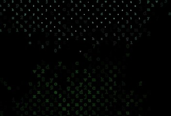 Dark Green vector texture with ABC characters.