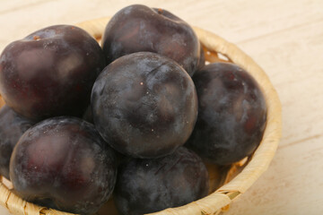 Ripe fresh plums