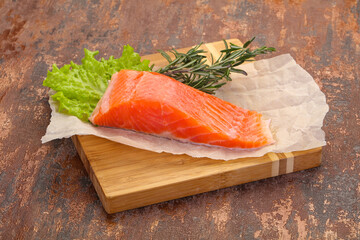 Piece of raw salmon