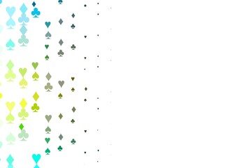 Light Blue, Yellow vector texture with playing cards.