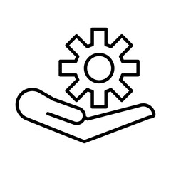 hand lifting gear settings machine line style icon