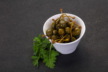 Pickled Capersberries in the bowl