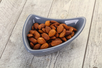 Almonds nuts heap
