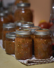 Jars of Fresh Homemade Salsa