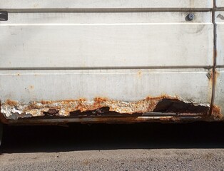 Old broken and rusty car detail