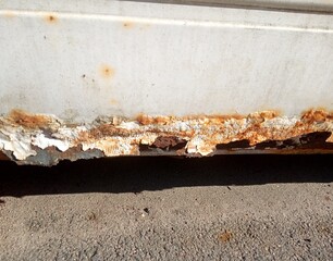 Old broken and rusty car detail