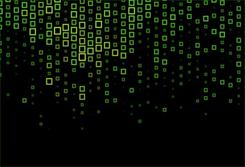 Dark Green vector background with rectangles.