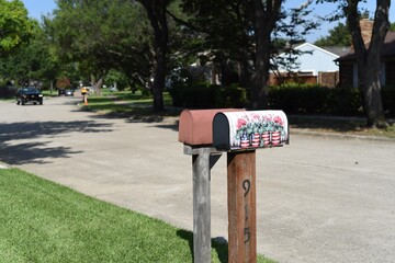 Beautiful painted Mailbox with American flag theme