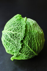 savoy cabbage raw fresh green vegetable harvest organic natural product ingredient eating healthy keto or paleo diet 