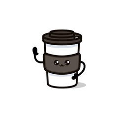 Cute coffee cup kawaii design illustration