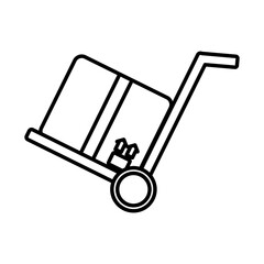 box in cart delivery service line style icon