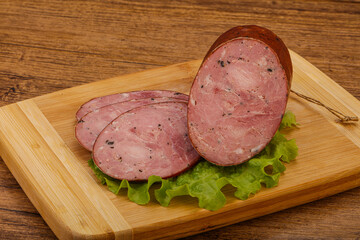 Smoked ham sausage with spices