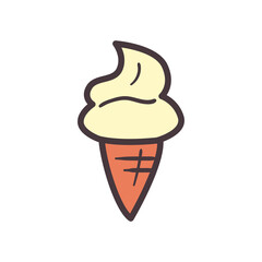 ice cream cone line and fill style icon vector design