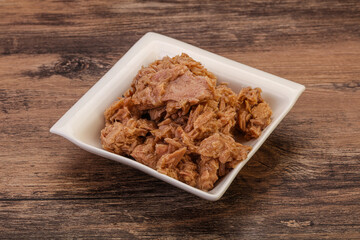 Canned tuna fillet for salad