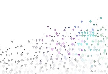 Light Multicolor, Rainbow vector pattern with symbol of cards.
