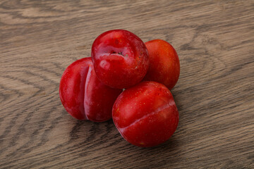 Ripe sweet tasty red plum