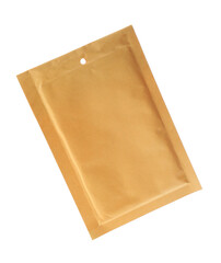 Kraft paper envelope isolated on white. Mail service