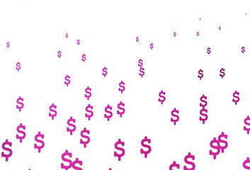 Light Pink vector background with Dollar.