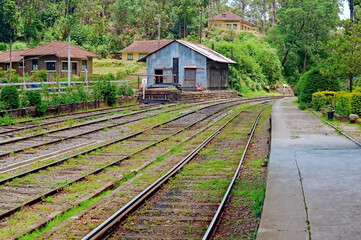 Fototapeta na wymiar Railway station in Sri Lanka