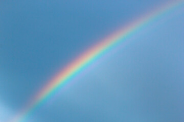 Rainbow on a background of blue sky