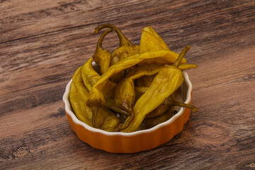 Marinated spicy and hot green pepper