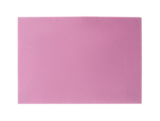 Pink paper envelope isolated on white. Mail service