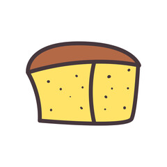 bakery bread line and fill style icon vector design