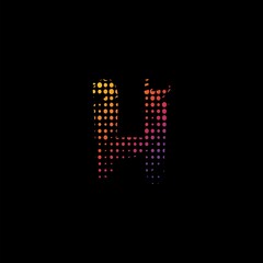 Abstract Halftone Initial Letter H Logo icon, vector design concept halftone shape.