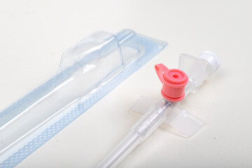 Medicinal venflon for the administration of intravenous fluids. Medical accessories needed in...