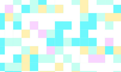 Abstract square pixel mosaic colorful background geometric seamless pattern in pastel colors. 8 bit