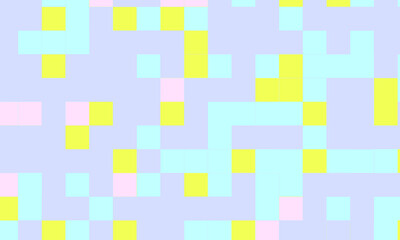 Abstract square pixel mosaic colorful background geometric seamless pattern in pastel colors. 8 bit