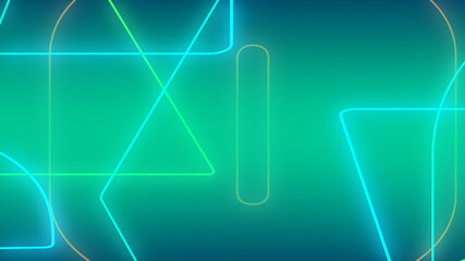 Abstract dark green blue and purple neon light gradient background.3d render illustration.